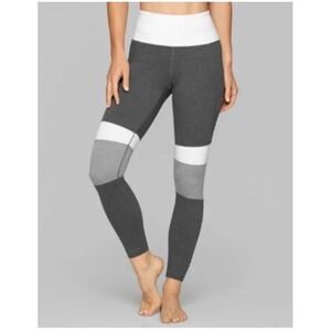 Athleta Modblock Salutation Leggings‎ Size Large Gray Colorblock Athleisure Yoga